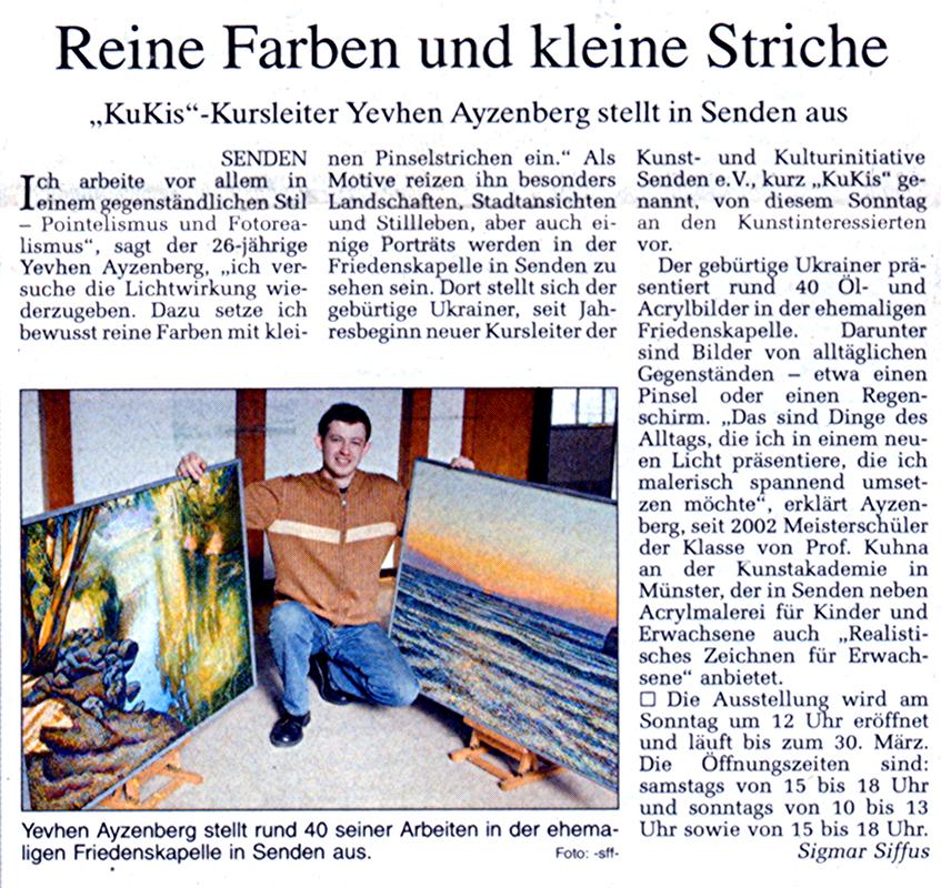 Westfälische Nachrichten vom 15.03.2003